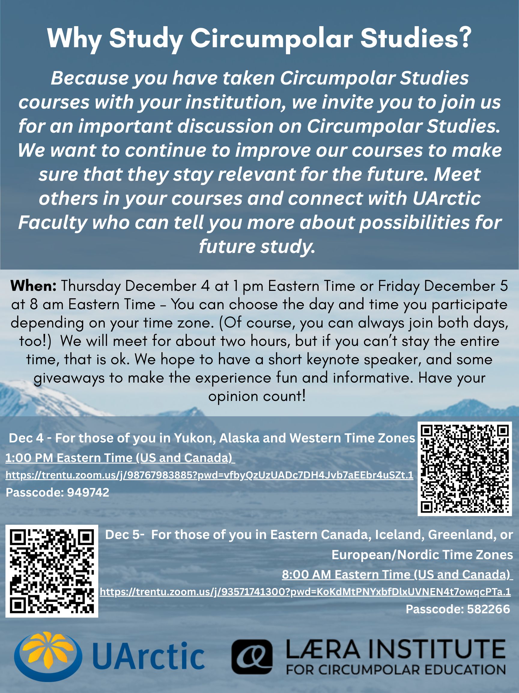 Why study Circumpolar Studies Poster with QR 1